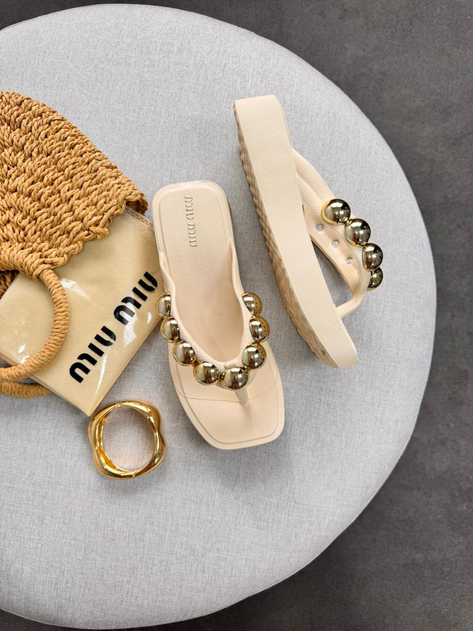 Sandália MIU MIU Flat Forme