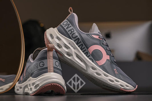 Tênis Feminino Running Cloudtec super confortável Cinza/Rosa