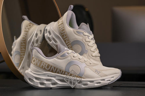 Tênis Feminino Running Cloudtec super confortável Bege/Dourado